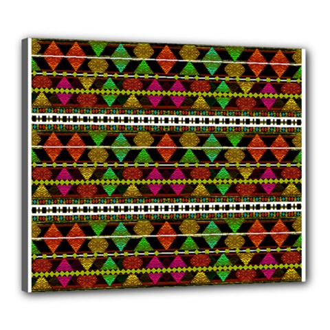 Aztec Style Pattern Canvas 24  x 20  (Framed) from ArtsNow.com