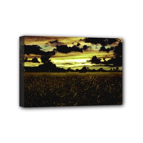 Dark Meadow Landscape  Mini Canvas 6  x 4  (Framed) from ArtsNow.com