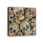 Sugar Skull Collage Mini Canvas 4  x 4  (Stretched)