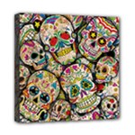 Sugar Skull Collage Mini Canvas 8  x 8  (Stretched)