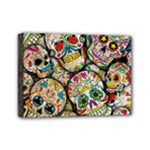 Sugar Skull Collage Mini Canvas 7  x 5  (Stretched)