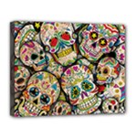 Sugar Skull Collage Canvas 14  x 11  (Stretched)