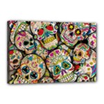 Sugar Skull Collage Canvas 18  x 12  (Stretched)