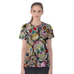 Sugar Skull Collage All Over Print Coolmax Tee (Women)