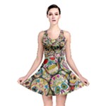 Sugar Skull Collage All Over Print Reversible Skater Dress