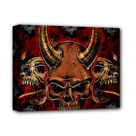 Evil Skulls Deluxe Canvas 14  x 11  (Stretched) from ArtsNow.com