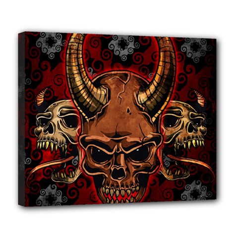 Evil Skulls Deluxe Canvas 24  x 20  (Stretched) from ArtsNow.com