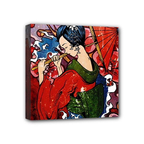 Geisha Mini Canvas 4  x 4  (Stretched) from ArtsNow.com