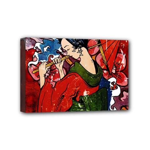 Geisha Mini Canvas 6  x 4  (Stretched) from ArtsNow.com