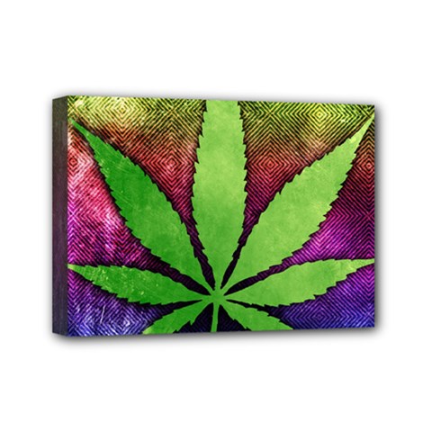 Pot Leaf Mini Canvas 7  x 5  (Stretched) from ArtsNow.com