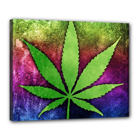 Pot Leaf Canvas 20  x 16  (Stretched) from ArtsNow.com