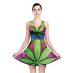 Pot Leaf All Over Print Reversible Skater Dress