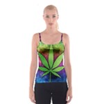 Pot Leaf All Over Print Spaghetti Strap Top