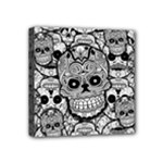 Sugar Skulls   Black And White Mini Canvas 4  x 4  (Stretched)