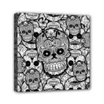 Sugar Skulls   Black And White Mini Canvas 6  x 6  (Stretched)