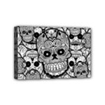 Sugar Skulls   Black And White Mini Canvas 6  x 4  (Stretched)