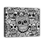 Sugar Skulls   Black And White Canvas 10  x 8  (Stretched)