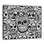 Sugar Skulls   Black And White Canvas 24  x 20  (Stretched)