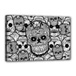 Sugar Skulls   Black And White Canvas 18  x 12  (Stretched)