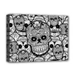 Sugar Skulls   Black And White Deluxe Canvas 16  x 12  (Stretched) 