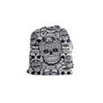 Sugar Skulls   Black And White Drawstring Pouch (Small)