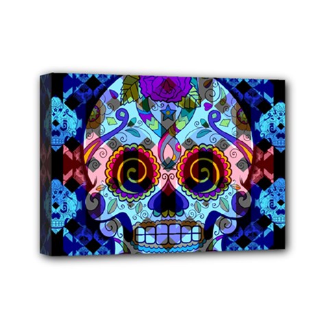 Sugar Skulls   Hypno Mini Canvas 7  x 5  (Stretched) from ArtsNow.com