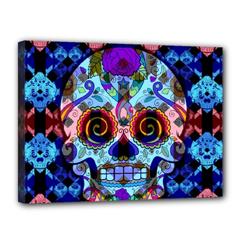 Sugar Skulls   Hypno Canvas 16  x 12  (Stretched) from ArtsNow.com