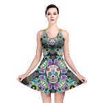 Sugar Skulls   Spiral All Over Print Reversible Skater Dress