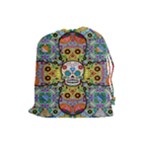 Sugar Skulls   Patterned Drawstring Pouch (Large)