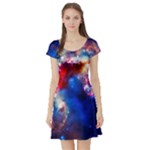 Colorful Cosmos Short Sleeved Skater Dress