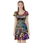 Colorful Cosmos Short Sleeved Skater Dress