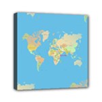 globe Map Mini Canvas 6  x 6  (Stretched)