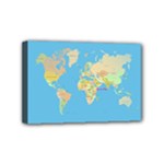 globe Map Mini Canvas 6  x 4  (Stretched)