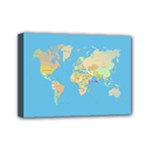 globe Map Mini Canvas 7  x 5  (Stretched)