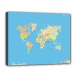 globe Map Canvas 14  x 11  (Stretched)