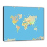 globe Map Canvas 20  x 16  (Stretched)