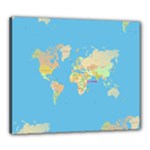 globe Map Canvas 24  x 20  (Stretched)