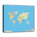 globe Map Deluxe Canvas 24  x 20  (Stretched)