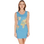 globe Map Bodycon Dress