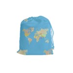 globe Map Drawstring Pouch (Medium)