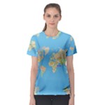 globe Map Women s Sport Mesh Tee