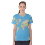 globe Map Women s Cotton Tee