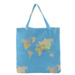 globe Map Grocery Tote Bag