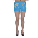 globe Map Skinny Shorts