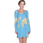 globe Map Long Sleeve Nightdress