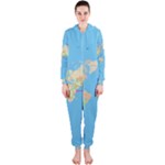 globe Map Hooded Jumpsuit (Ladies)