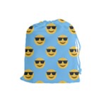 sunglasses Emoji Drawstring Pouch (Large)