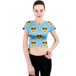 sunglasses Emoji Crew Neck Crop Top