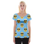 sunglasses Emoji Women s Cap Sleeve Top