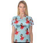 salsa flamenco Emoji Women s V－Neck Sport Mesh Tee